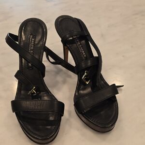 Ralph Lauren Black Strappy Heels